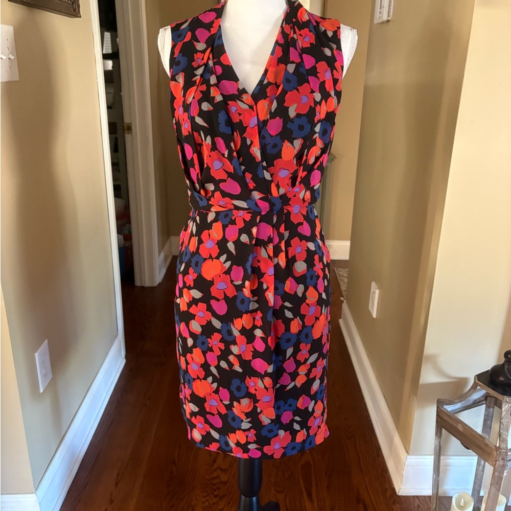 Dalia Floral Dress - Black, Red, Blue